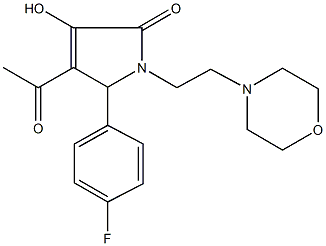 4-acetyl-5-(4-fluorophenyl)-3-hydroxy-1-[2-(4-morpholinyl)ethyl]-1,5-dihydro-2H-pyrrol-2-one 化学構造式