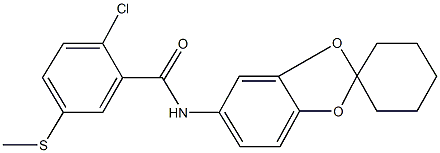 5-{[2-chloro-5-(methylthio)benzoyl]amino}-spiro[1,3-benzodioxole-2,1'-cyclohexane]|