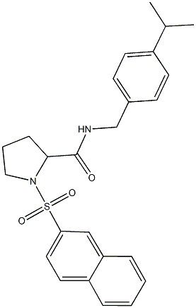 N-(4-isopropylbenzyl)-1-(2-naphthylsulfonyl)-2-pyrrolidinecarboxamide Structure