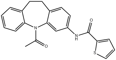 N-(5-acetyl-10,11-dihydro-5H-dibenzo[b,f]azepin-3-yl)-2-thiophenecarboxamide Struktur