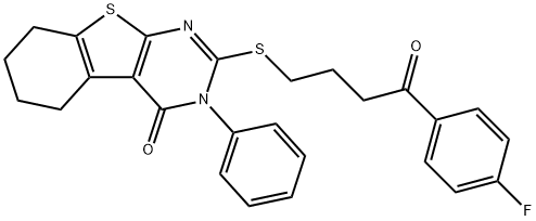 2-{[4-(4-fluorophenyl)-4-oxobutyl]sulfanyl}-3-phenyl-5,6,7,8-tetrahydro[1]benzothieno[2,3-d]pyrimidin-4(3H)-one Structure