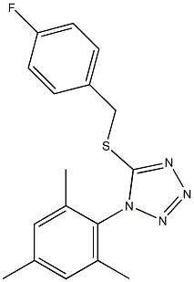5-[(4-fluorobenzyl)sulfanyl]-1-mesityl-1H-tetraazole Structure