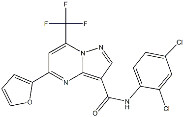 N-(2,4-dichlorophenyl)-5-(2-furyl)-7-(trifluoromethyl)pyrazolo[1,5-a]pyrimidine-3-carboxamide 化学構造式