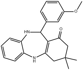 11-(3-methoxyphenyl)-3,3-dimethyl-2,3,4,5,10,11-hexahydro-1H-dibenzo[b,e][1,4]diazepin-1-one 结构式