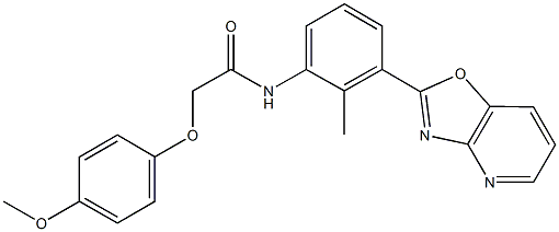 2-(4-methoxyphenoxy)-N-(2-methyl-3-[1,3]oxazolo[4,5-b]pyridin-2-ylphenyl)acetamide,361475-90-3,结构式