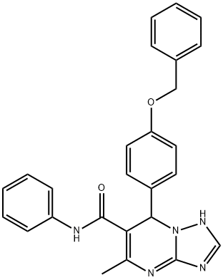 7-[4-(benzyloxy)phenyl]-5-methyl-N-phenyl-4,7-dihydro[1,2,4]triazolo[1,5-a]pyrimidine-6-carboxamide 化学構造式