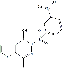 2-({3-nitrophenyl}sulfonyl)-4-methylthieno[3,2-d][1,2,3]diazaborinin-1(2H)-ol Struktur