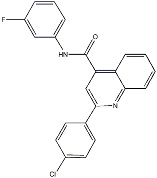 2-(4-chlorophenyl)-N-(3-fluorophenyl)-4-quinolinecarboxamide Structure