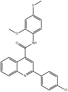 2-(4-chlorophenyl)-N-(2,4-dimethoxyphenyl)-4-quinolinecarboxamide 化学構造式