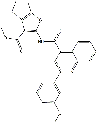 methyl 2-({[2-(3-methoxyphenyl)-4-quinolinyl]carbonyl}amino)-5,6-dihydro-4H-cyclopenta[b]thiophene-3-carboxylate|