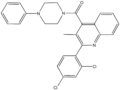 2-(2,4-dichlorophenyl)-3-methyl-4-[(4-phenylpiperazin-1-yl)carbonyl]quinoline Struktur