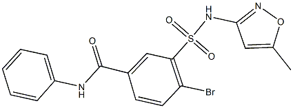 4-bromo-3-{[(5-methyl-3-isoxazolyl)amino]sulfonyl}-N-phenylbenzamide 结构式