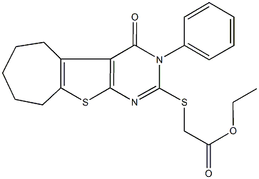 ethyl [(4-oxo-3-phenyl-3,5,6,7,8,9-hexahydro-4H-cyclohepta[4,5]thieno[2,3-d]pyrimidin-2-yl)sulfanyl]acetate|