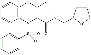 2-[2-ethoxy(phenylsulfonyl)anilino]-N-(tetrahydrofuran-2-ylmethyl)acetamide Structure