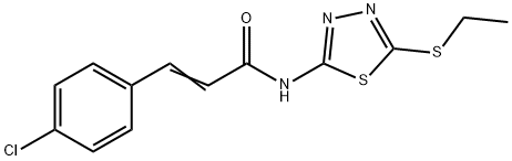 3-(4-chlorophenyl)-N-[5-(ethylsulfanyl)-1,3,4-thiadiazol-2-yl]acrylamide 化学構造式