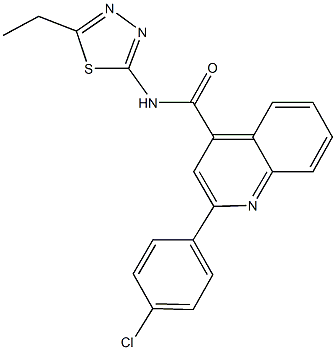 2-(4-chlorophenyl)-N-(5-ethyl-1,3,4-thiadiazol-2-yl)-4-quinolinecarboxamide 化学構造式