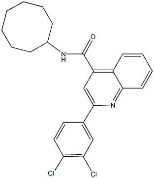 N-cyclooctyl-2-(3,4-dichlorophenyl)-4-quinolinecarboxamide 结构式