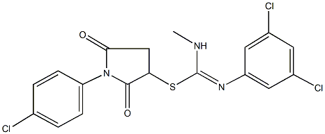 362475-98-7 1-(4-chlorophenyl)-2,5-dioxo-3-pyrrolidinyl N'-(3,5-dichlorophenyl)-N-methylimidothiocarbamate