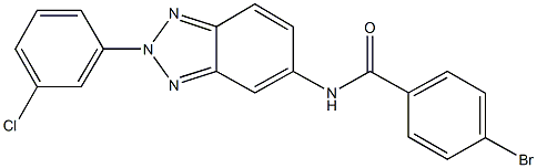 4-bromo-N-[2-(3-chlorophenyl)-2H-1,2,3-benzotriazol-5-yl]benzamide,362476-00-4,结构式