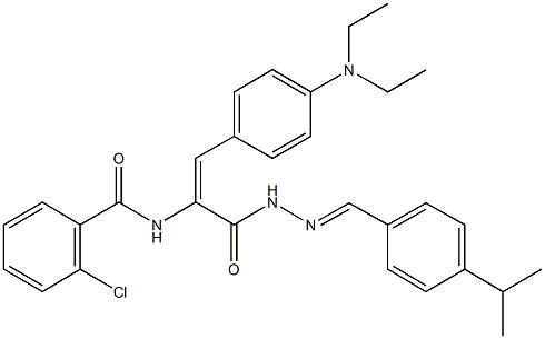 362476-11-7 2-chloro-N-(2-[4-(diethylamino)phenyl]-1-{[2-(4-isopropylbenzylidene)hydrazino]carbonyl}vinyl)benzamide