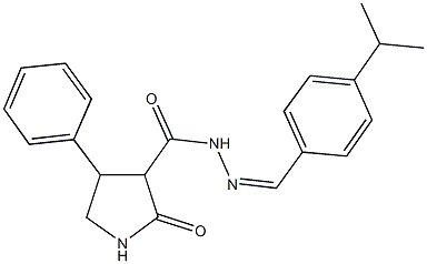 N'-(4-isopropylbenzylidene)-2-oxo-4-phenyl-3-pyrrolidinecarbohydrazide Structure