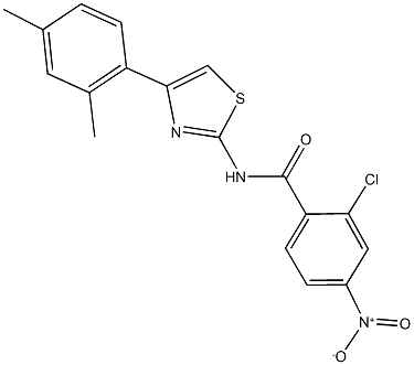 2-chloro-N-[4-(2,4-dimethylphenyl)-1,3-thiazol-2-yl]-4-nitrobenzamide,362476-34-4,结构式
