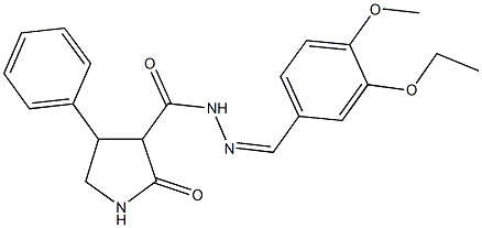 N'-(3-ethoxy-4-methoxybenzylidene)-2-oxo-4-phenyl-3-pyrrolidinecarbohydrazide Structure