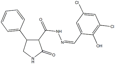 N'-(3,5-dichloro-2-hydroxybenzylidene)-2-oxo-4-phenyl-3-pyrrolidinecarbohydrazide Structure