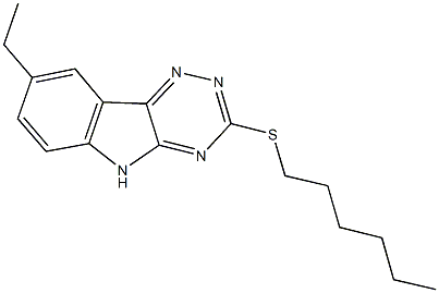 8-ethyl-3-(hexylsulfanyl)-5H-[1,2,4]triazino[5,6-b]indole Structure