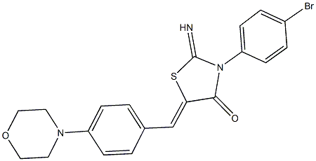 3-(4-bromophenyl)-2-imino-5-[4-(4-morpholinyl)benzylidene]-1,3-thiazolidin-4-one Structure