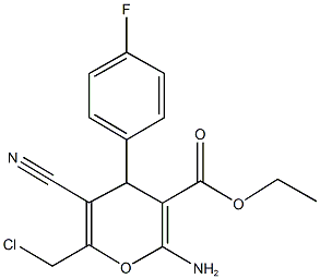 ethyl 2-amino-6-(chloromethyl)-5-cyano-4-(4-fluorophenyl)-4H-pyran-3-carboxylate Structure