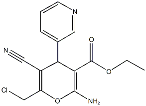 ethyl 2-amino-6-(chloromethyl)-5-cyano-4-(3-pyridinyl)-4H-pyran-3-carboxylate Struktur