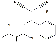 2-[(2-fluorophenyl)(5-hydroxy-2-methyl-1H-imidazol-4-yl)methyl]malononitrile Structure