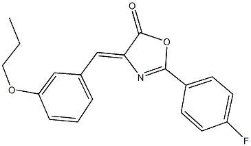 2-(4-fluorophenyl)-4-(3-propoxybenzylidene)-1,3-oxazol-5(4H)-one 化学構造式