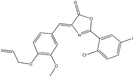 4-[4-(allyloxy)-3-methoxybenzylidene]-2-(2-chloro-5-iodophenyl)-1,3-oxazol-5(4H)-one Structure