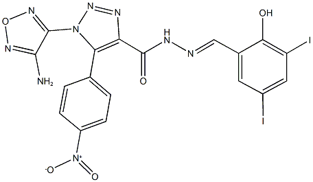 1-(4-amino-1,2,5-oxadiazol-3-yl)-N'-(2-hydroxy-3,5-diiodobenzylidene)-5-{4-nitrophenyl}-1H-1,2,3-triazole-4-carbohydrazide|