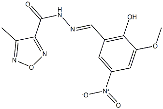 N'-{2-hydroxy-5-nitro-3-methoxybenzylidene}-4-methyl-1,2,5-oxadiazole-3-carbohydrazide 化学構造式
