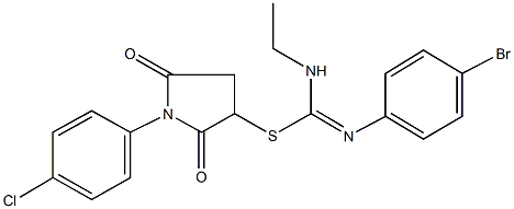 362498-51-9 1-(4-chlorophenyl)-2,5-dioxo-3-pyrrolidinyl N'-(4-bromophenyl)-N-ethylimidothiocarbamate