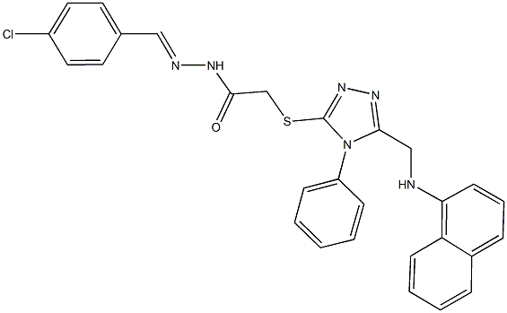 N'-(4-chlorobenzylidene)-2-({5-[(1-naphthylamino)methyl]-4-phenyl-4H-1,2,4-triazol-3-yl}sulfanyl)acetohydrazide Structure