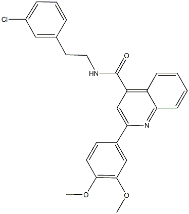 N-[2-(3-chlorophenyl)ethyl]-2-(3,4-dimethoxyphenyl)-4-quinolinecarboxamide Structure