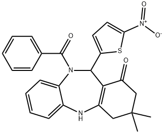 10-benzoyl-11-{5-nitro-2-thienyl}-3,3-dimethyl-2,3,4,5,10,11-hexahydro-1H-dibenzo[b,e][1,4]diazepin-1-one|