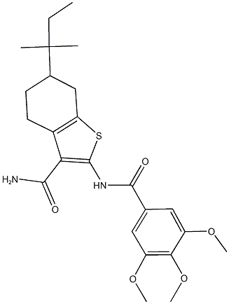 6-tert-pentyl-2-[(3,4,5-trimethoxybenzoyl)amino]-4,5,6,7-tetrahydro-1-benzothiophene-3-carboxamide 结构式