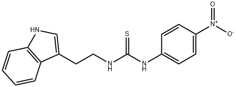 N-{4-nitrophenyl}-N'-[2-(1H-indol-3-yl)ethyl]thiourea Struktur