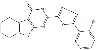 2-[5-(2-chlorophenyl)-2-furyl]-5,6,7,8-tetrahydro[1]benzothieno[2,3-d]pyrimidin-4(3H)-one 结构式