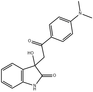 3-{2-[4-(dimethylamino)phenyl]-2-oxoethyl}-3-hydroxy-1,3-dihydro-2H-indol-2-one 化学構造式