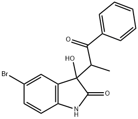 5-bromo-3-hydroxy-3-(1-methyl-2-oxo-2-phenylethyl)-1,3-dihydro-2H-indol-2-one Structure