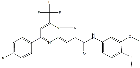 5-(4-bromophenyl)-N-(3,4-dimethoxyphenyl)-7-(trifluoromethyl)pyrazolo[1,5-a]pyrimidine-2-carboxamide Structure