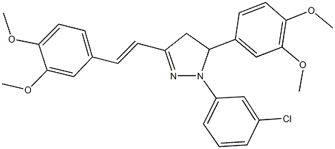 1-(3-chlorophenyl)-5-(3,4-dimethoxyphenyl)-3-[2-(3,4-dimethoxyphenyl)vinyl]-4,5-dihydro-1H-pyrazole Structure