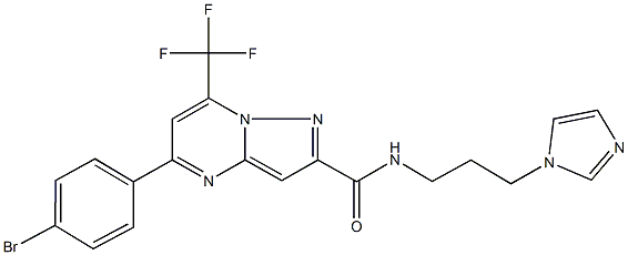 5-(4-bromophenyl)-N-[3-(1H-imidazol-1-yl)propyl]-7-(trifluoromethyl)pyrazolo[1,5-a]pyrimidine-2-carboxamide,362589-74-0,结构式