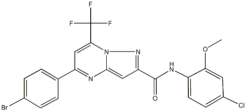 5-(4-bromophenyl)-N-(4-chloro-2-methoxyphenyl)-7-(trifluoromethyl)pyrazolo[1,5-a]pyrimidine-2-carboxamide Structure